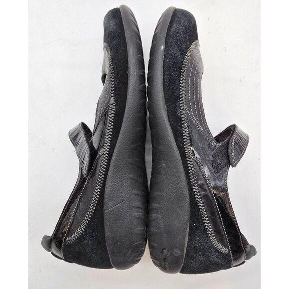Black Suede Naot Leather Mary Jane Shoes Womens 9 Comfortable Sole Stylish D - Picture 3 of 9